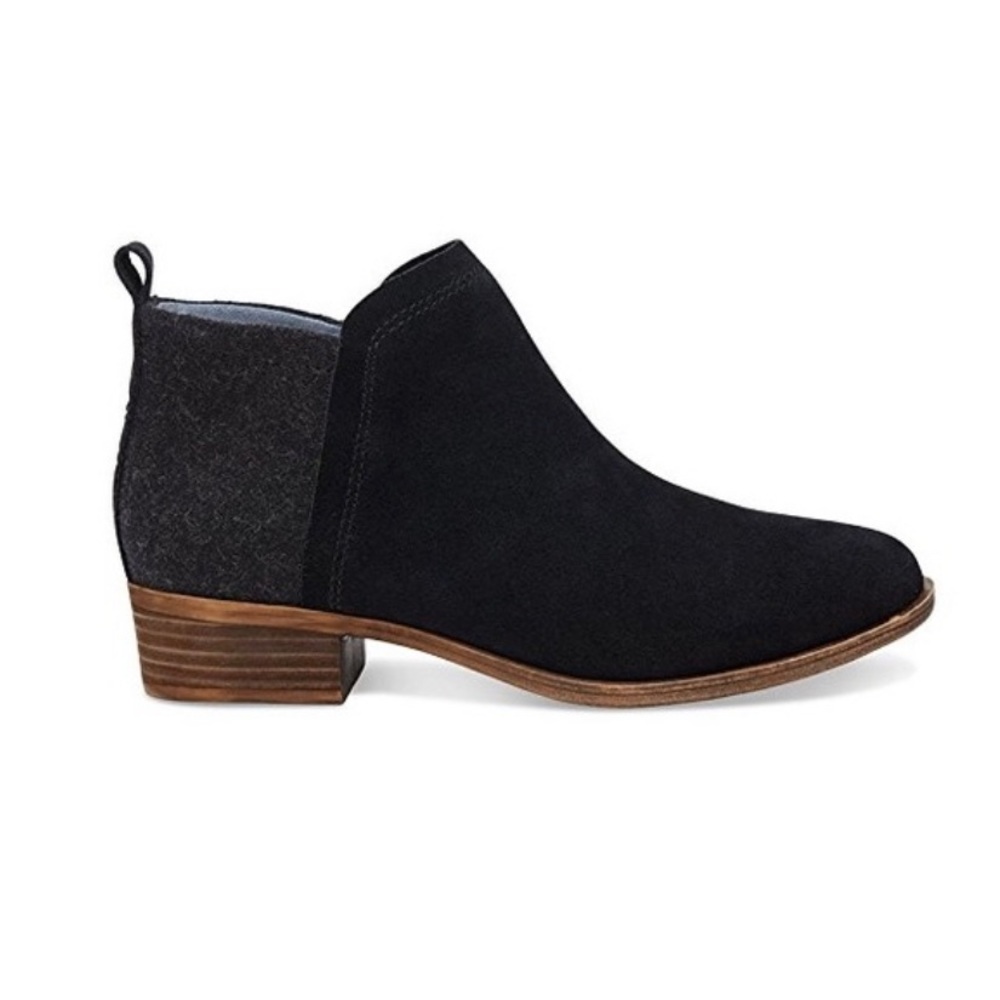 Toms Deia Black Suede/ Wool 10010978